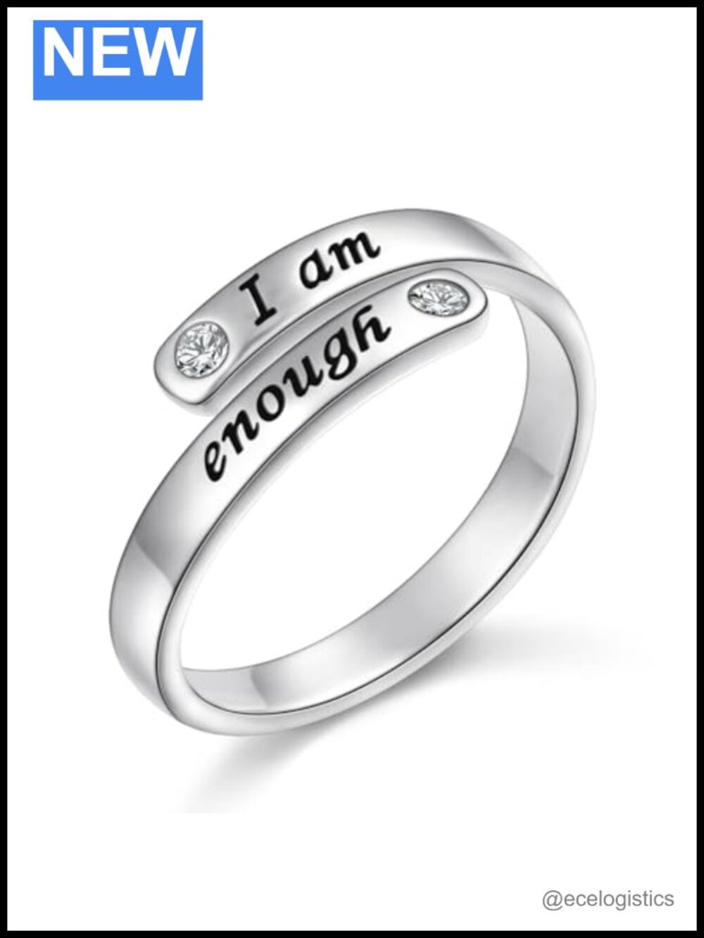 I Am Enough Inspirational Ring 925 Sterling Silver Encouragement Jewelry